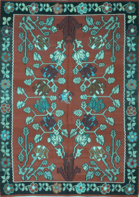 Animal Light Blue Traditional Rug, tr125lblu