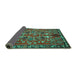 Sideview of Animal Turquoise Traditional Rug, tr125turq