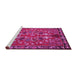 Sideview of Machine Washable Animal Pink Traditional Rug, wshtr125pnk