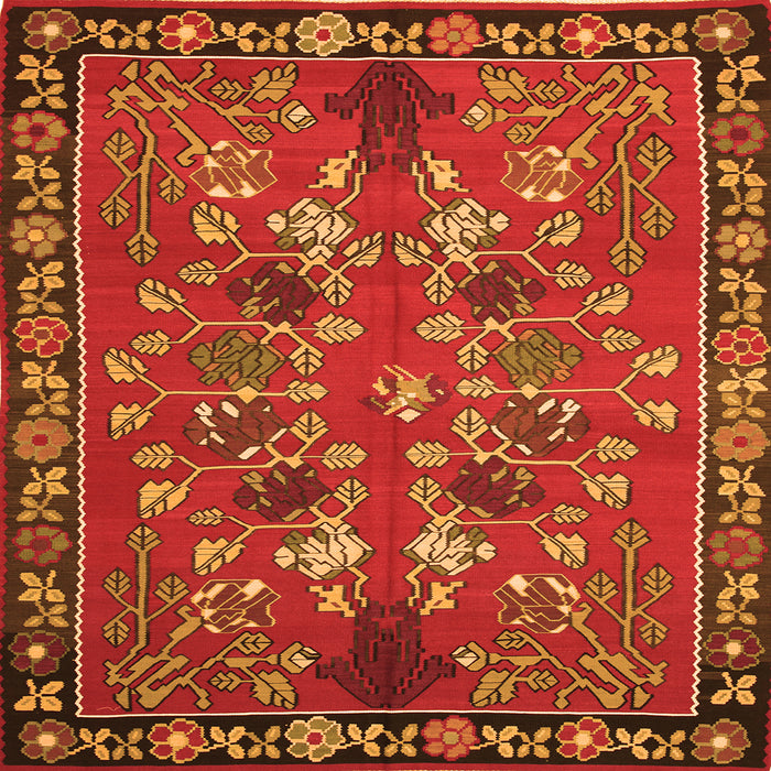 Serging Thickness of Animal Orange Traditional Rug, tr125org