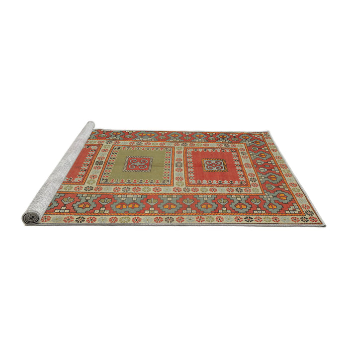 Sideview of Machine Washable Traditional Red Rug, wshtr126