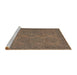 Sideview of Machine Washable Traditional Brown Rug, wshtr1260