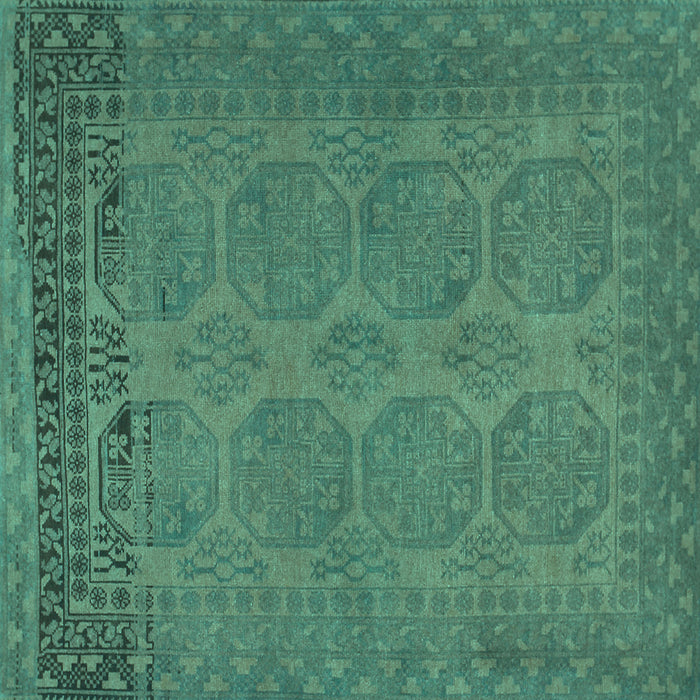 Square Persian Turquoise Traditional Rug, tr1260turq