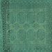 Square Persian Turquoise Traditional Rug, tr1260turq