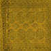 Square Machine Washable Persian Yellow Traditional Rug, wshtr1260yw