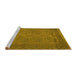 Sideview of Machine Washable Persian Yellow Traditional Rug, wshtr1260yw