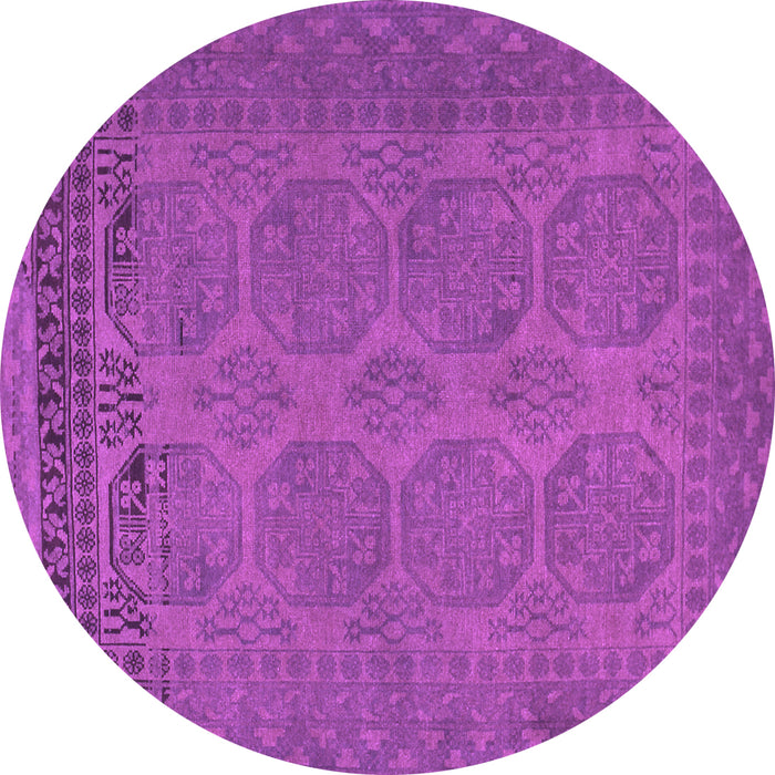 Round Machine Washable Persian Purple Traditional Area Rugs, wshtr1260pur