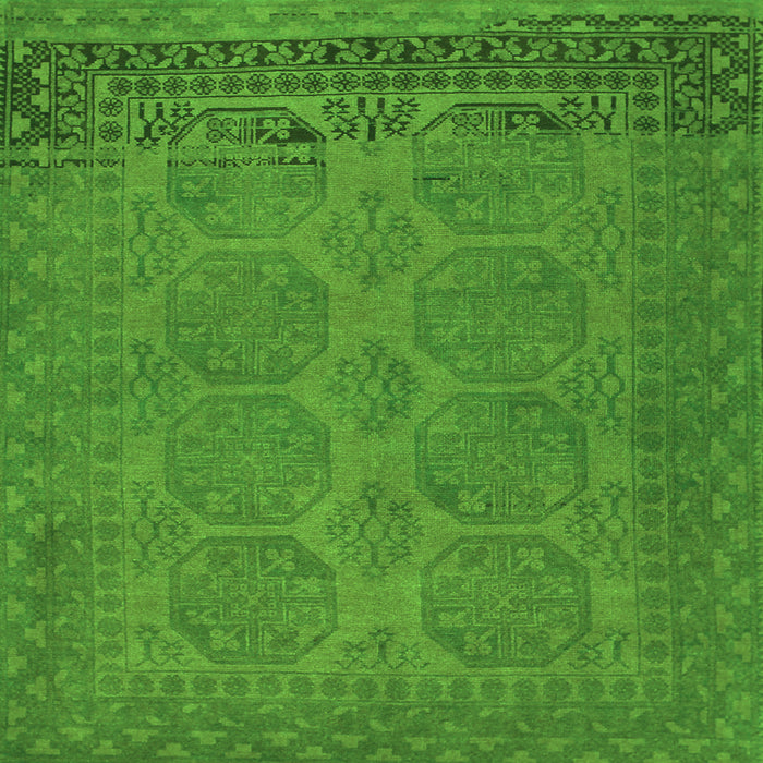 Round Machine Washable Persian Green Traditional Area Rugs, wshtr1260grn