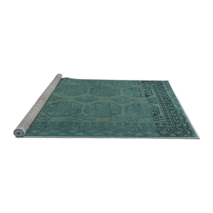 Sideview of Machine Washable Persian Light Blue Traditional Rug, wshtr1260lblu