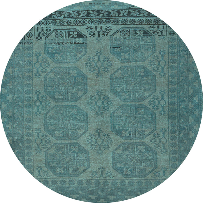 Round Machine Washable Persian Light Blue Traditional Rug, wshtr1260lblu