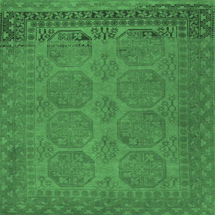 Square Machine Washable Persian Emerald Green Traditional Area Rugs, wshtr1260emgrn