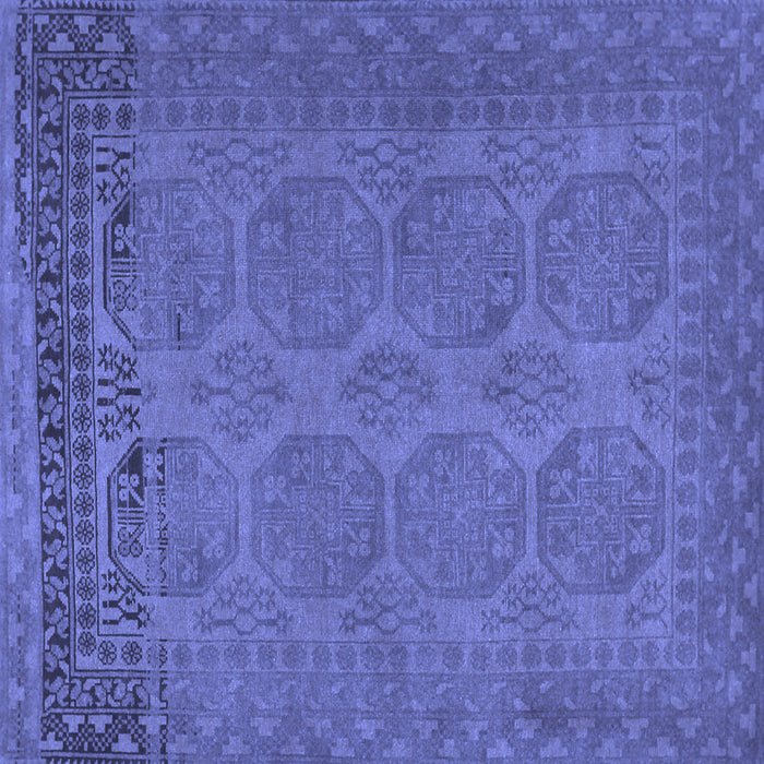Square Machine Washable Persian Blue Traditional Rug, wshtr1260blu