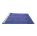 Sideview of Machine Washable Persian Blue Traditional Rug, wshtr1260blu