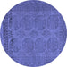 Round Persian Blue Traditional Rug, tr1260blu