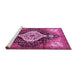 Sideview of Machine Washable Persian Pink Traditional Rug, wshtr1261pnk