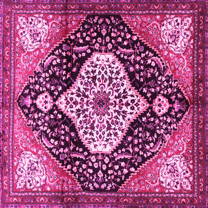 Square Machine Washable Persian Pink Traditional Rug, wshtr1261pnk