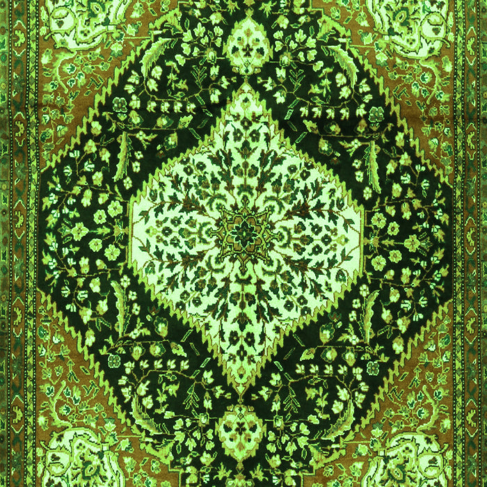 Serging Thickness of Machine Washable Persian Green Traditional Area Rugs, wshtr1261grn