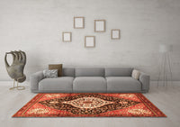 Machine Washable Persian Orange Traditional Rug, wshtr1261org