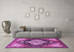 Machine Washable Persian Purple Traditional Area Rugs in a Living Room, wshtr1261pur