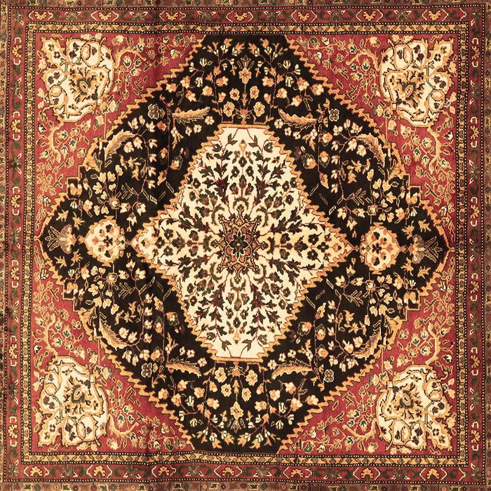 Square Machine Washable Persian Brown Traditional Rug, wshtr1261brn