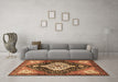 Machine Washable Persian Brown Traditional Rug in a Living Room,, wshtr1261brn