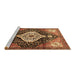 Sideview of Machine Washable Persian Brown Traditional Rug, wshtr1261brn