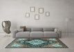 Machine Washable Persian Light Blue Traditional Rug in a Living Room, wshtr1261lblu