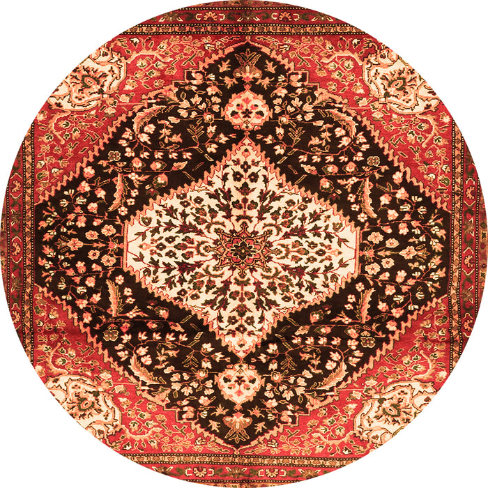 Machine Washable Persian Orange Traditional Area Rugs, wshtr1261org