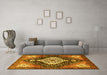 Machine Washable Persian Yellow Traditional Rug in a Living Room, wshtr1261yw