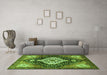 Machine Washable Persian Green Traditional Area Rugs in a Living Room,, wshtr1261grn