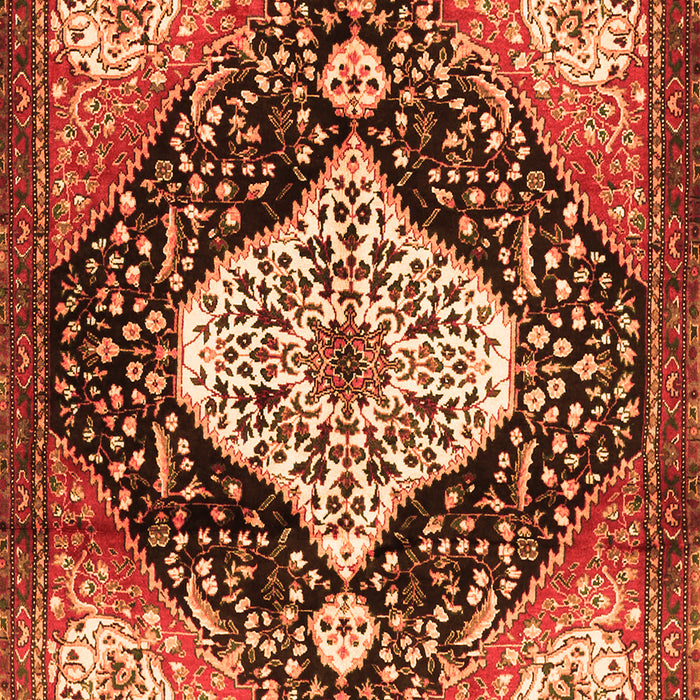 Serging Thickness of Machine Washable Persian Orange Traditional Area Rugs, wshtr1261org