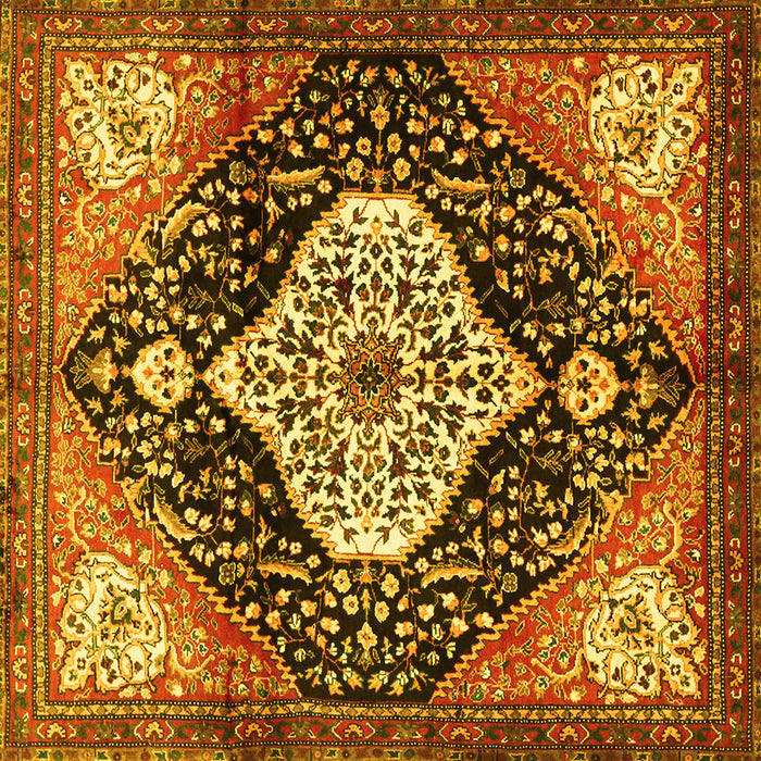 Square Persian Yellow Traditional Rug, tr1261yw