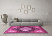 Machine Washable Persian Pink Traditional Rug in a Living Room, wshtr1261pnk