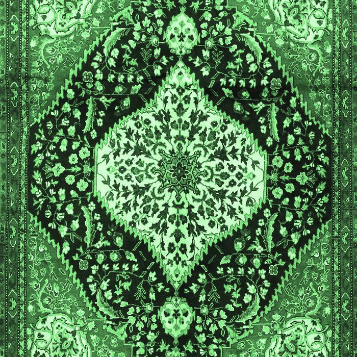 Machine Washable Persian Emerald Green Traditional Area Rugs, wshtr1261emgrn