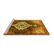 Sideview of Machine Washable Persian Yellow Traditional Rug, wshtr1261yw