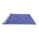 Sideview of Machine Washable Persian Blue Traditional Rug, wshtr1262blu