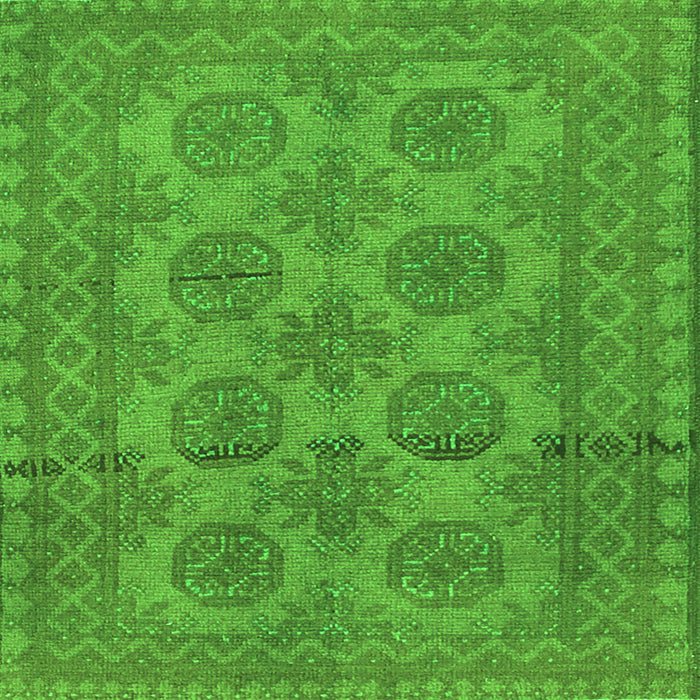 Round Machine Washable Persian Green Traditional Area Rugs, wshtr1262grn