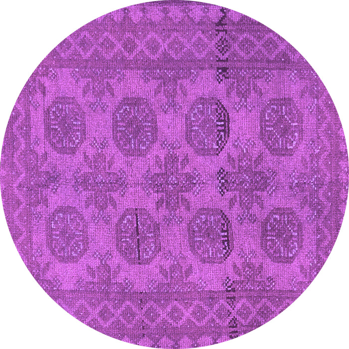 Round Machine Washable Persian Purple Traditional Area Rugs, wshtr1262pur