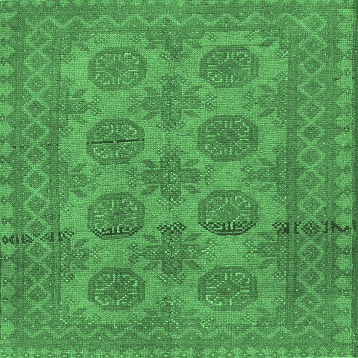 Square Machine Washable Persian Emerald Green Traditional Area Rugs, wshtr1262emgrn