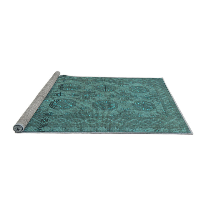 Sideview of Machine Washable Persian Light Blue Traditional Rug, wshtr1262lblu