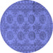 Round Persian Blue Traditional Rug, tr1262blu