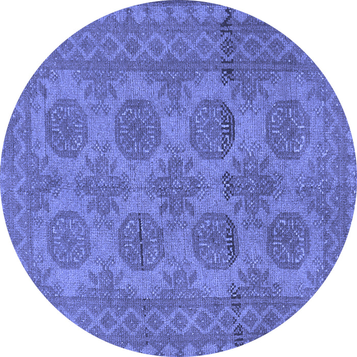 Round Machine Washable Persian Blue Traditional Rug, wshtr1262blu