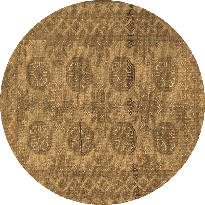 Round Machine Washable Persian Brown Traditional Rug, wshtr1262brn