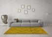 Machine Washable Persian Yellow Traditional Rug in a Living Room, wshtr1262yw