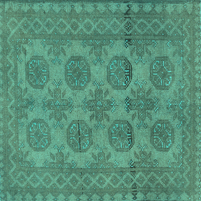 Square Machine Washable Persian Turquoise Traditional Area Rugs, wshtr1262turq