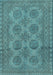 Machine Washable Persian Light Blue Traditional Rug, wshtr1262lblu