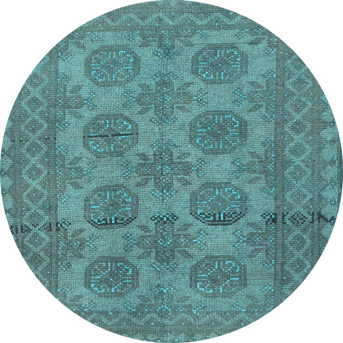 Round Machine Washable Persian Light Blue Traditional Rug, wshtr1262lblu