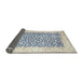 Sideview of Traditional Slate Blue Grey Persian Rug, tr1263