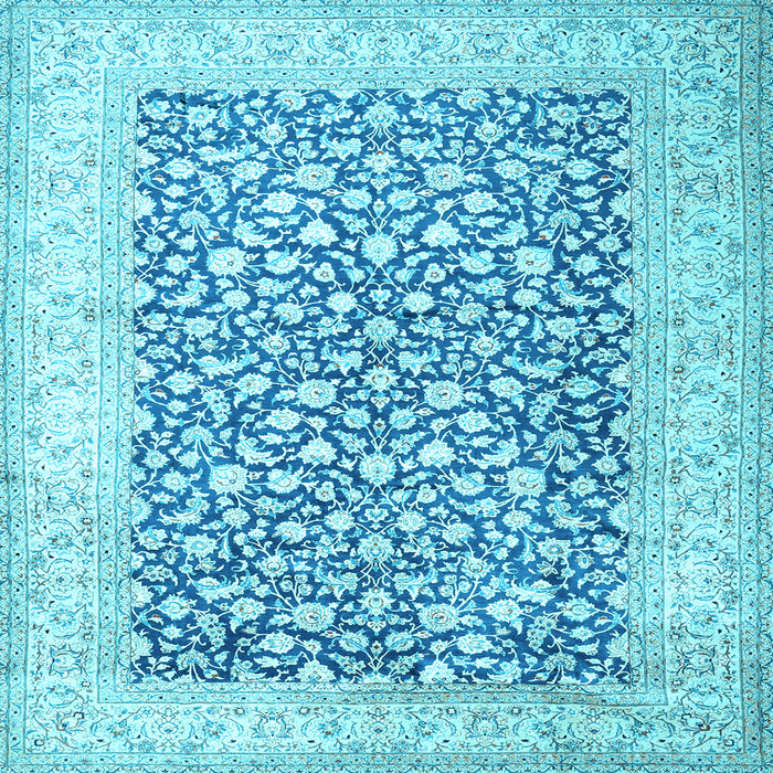 Square Machine Washable Persian Light Blue Traditional Rug, wshtr1263lblu