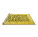 Sideview of Machine Washable Persian Yellow Traditional Rug, wshtr1263yw